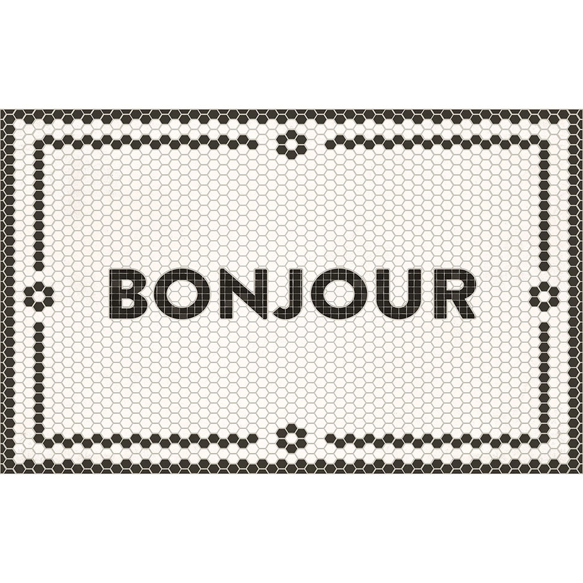 Tapis en vinyle bonjour 49.5x79cm