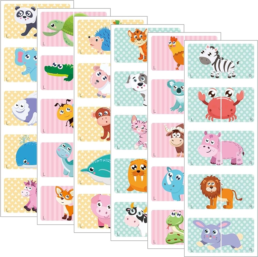 60 Pieces Shoe Stickers for Kids Shoe Stickers Cute Right Left Animal Stickers for Children Shoes