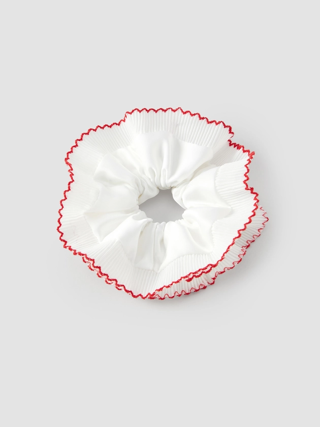 Polyester PLEATED TRIM SCRUNCHIE For School Daily Casual Picnic