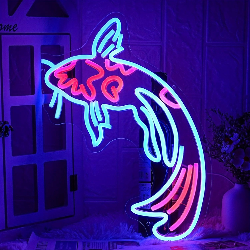 Koi Fish Neon Sign Led Neon Light Usb Powered Adjustable - Temu