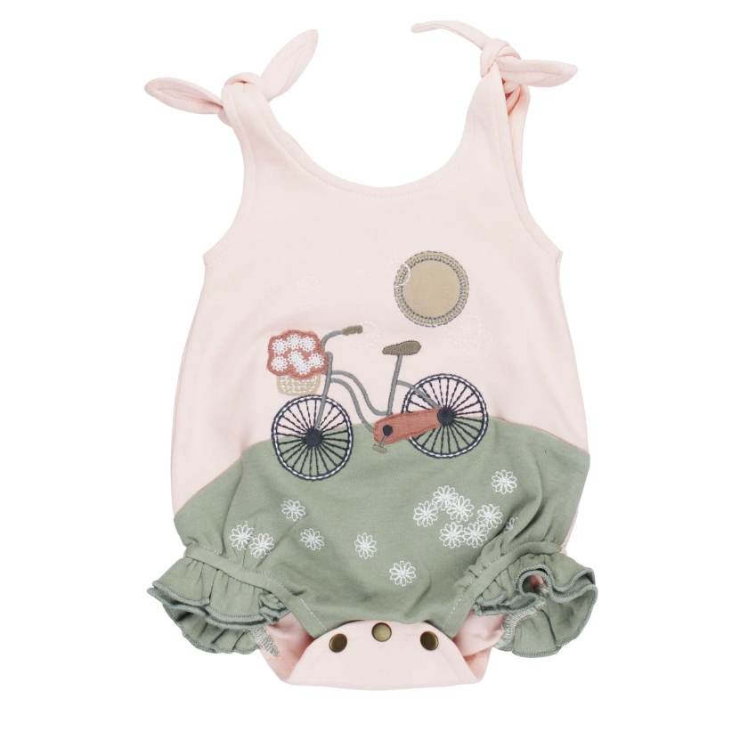 Organic Appliqué Bodysuit in Bicycle