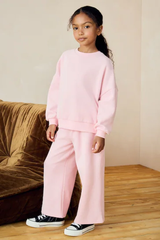 Buy Pink Oversized Cosy Sweatshirt and Wide Leg Set (3-16yrs) from the Next UK online shop