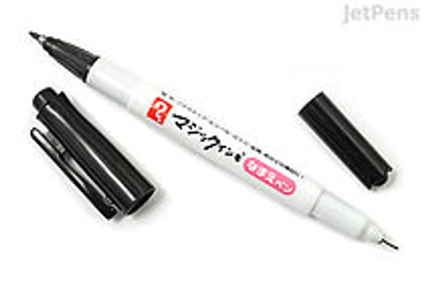 JetPens.com - Teranishi Magic Ink Name Marker - Double-Sided - Extra Fine / Fine - Black