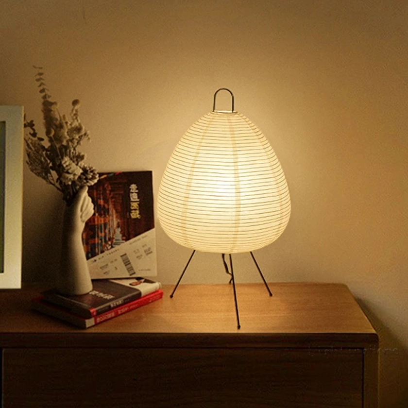 Lampe de Table en papier imprimé Akari wabi-sabi Yong, Design japonais, décoration de chambre à coucher, lampe de Table, livraison directe - AliExpress 