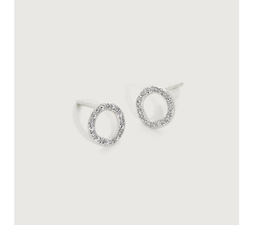 Riva Diamond Circle Stud Earrings | Monica Vinader