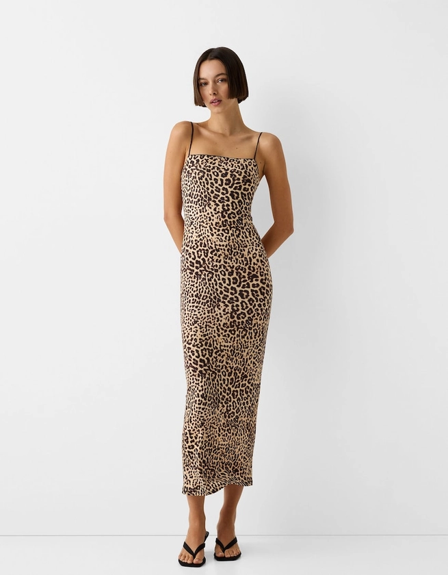 Robe midi imprimé animal