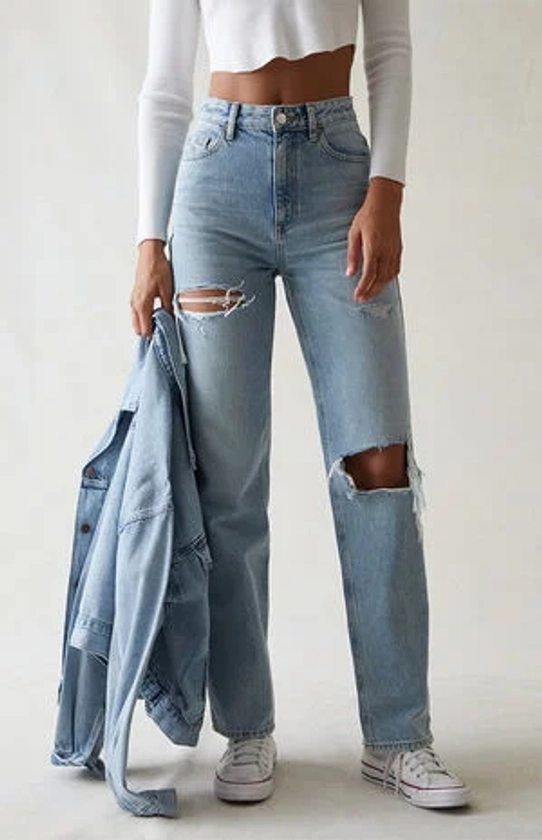 PacSun Light Blue Ripped '90s Boyfriend Jeans | PacSun