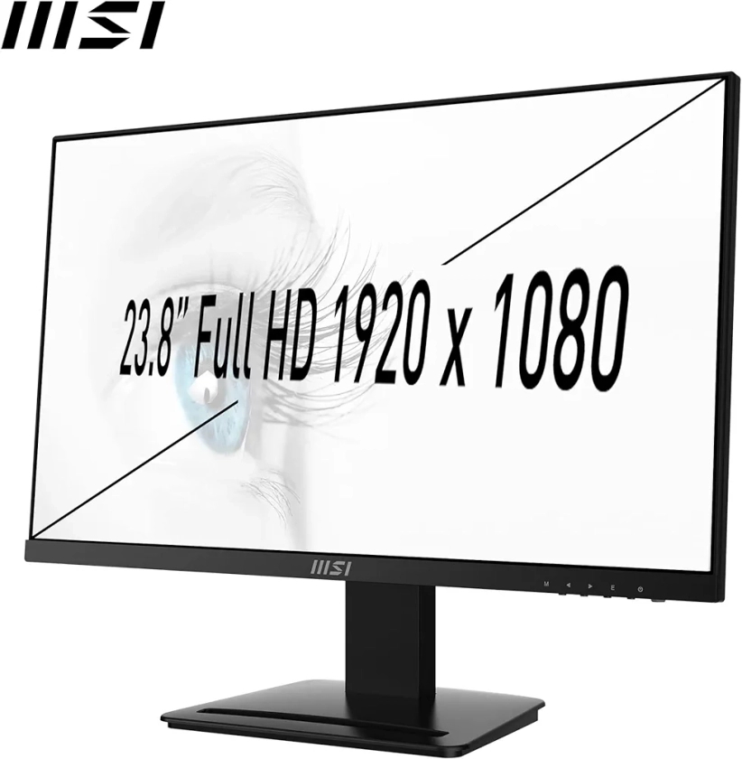 MSI Pro MP243X Écran Bureautique 23.8" Full HD - Dalle IPS 1920x1080, 100Hz, Confort Oculaire, Montage VESA, Haut-Parleurs Intégrés, DisplayKit - HDMI 1.4b, DisplayPort 1.2a