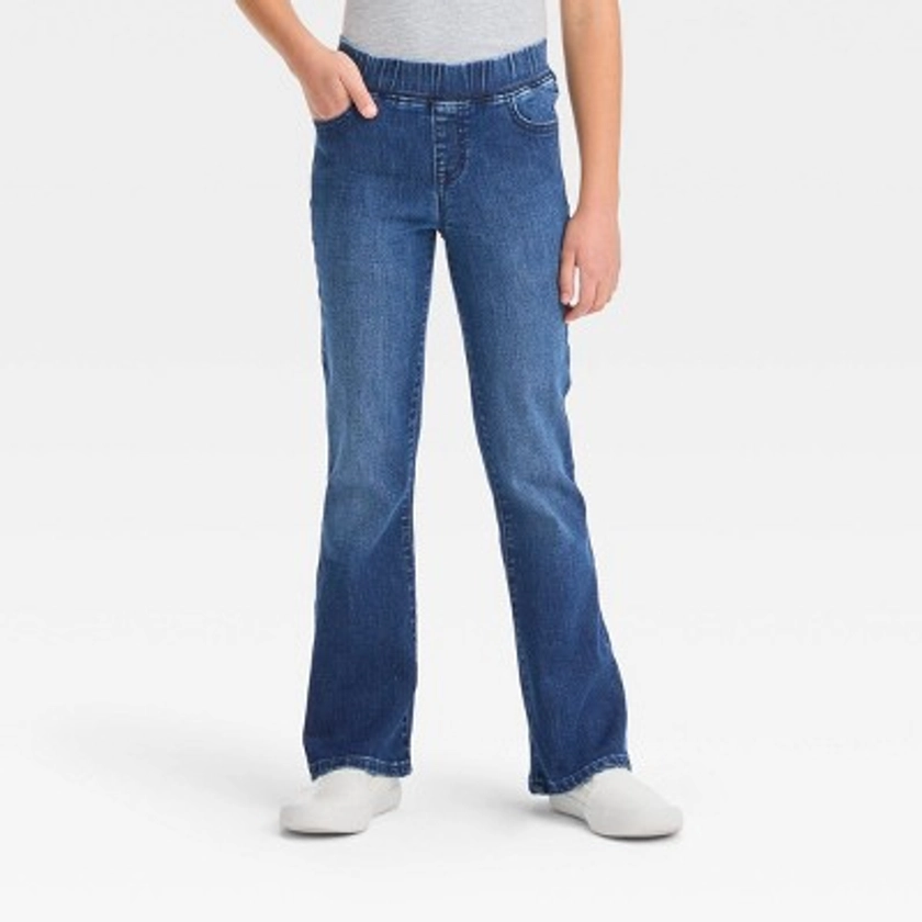 Girls' Mid-Rise Pull-On Flare Jeans - Cat & Jack™ Medium Wash 10