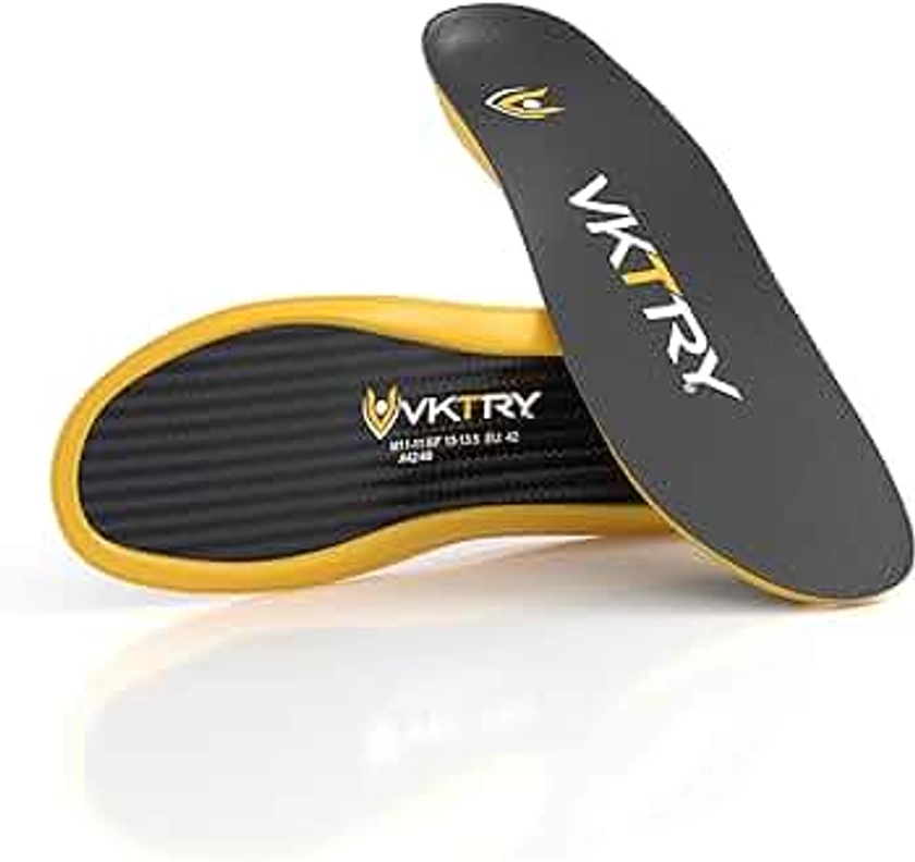 VKTRY Gold Performance Insoles–Customized Carbon Fiber Inserts, Non-Cleated Shoes–Basketball, Volleyball, Racquet Sports, Running & More–Run Faster, Jump Higher, Recover Quicker, Protect from Injury