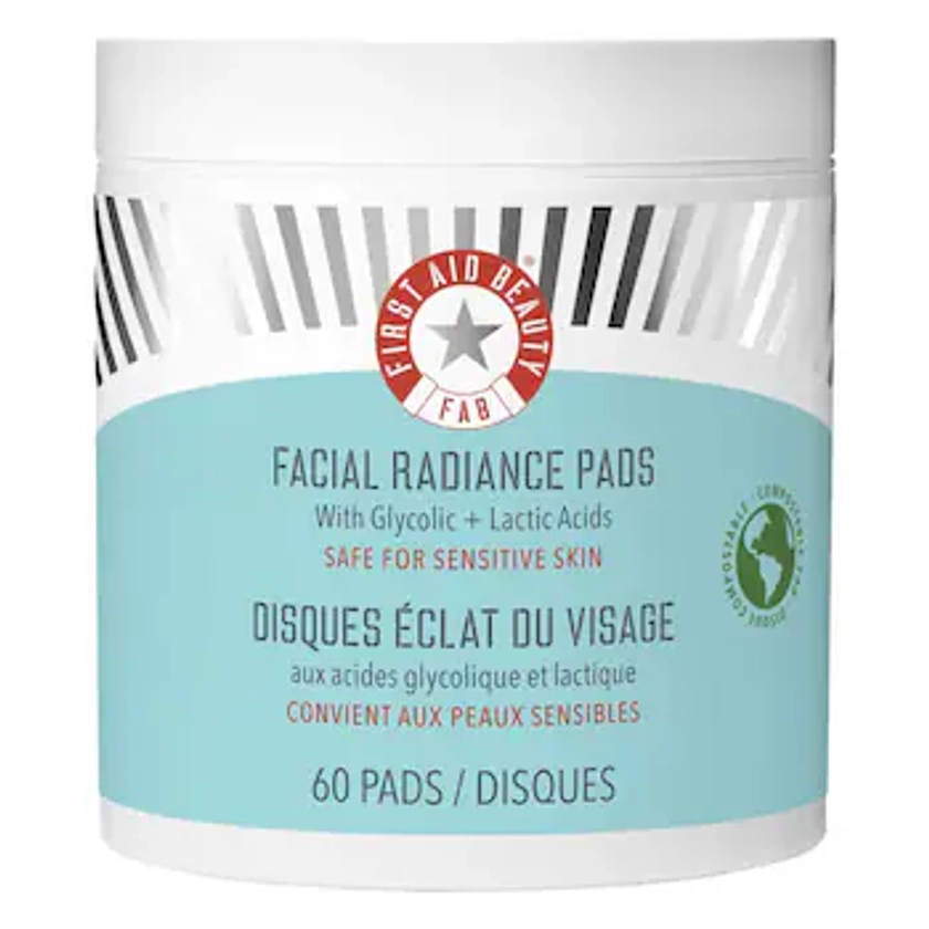 Facial Radiance Pads with Glycolic + Lactic Acids Refillable - First Aid Beauty | Sephora