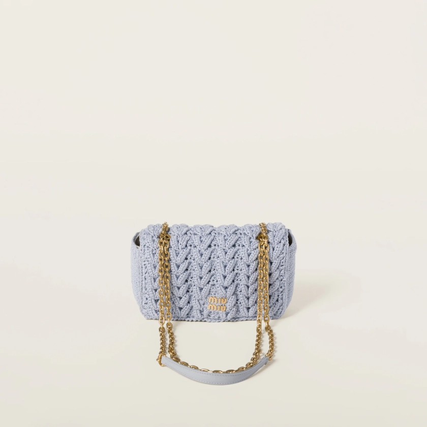 Cornflower Cotton Cable-knit Mini-bag | Miu Miu