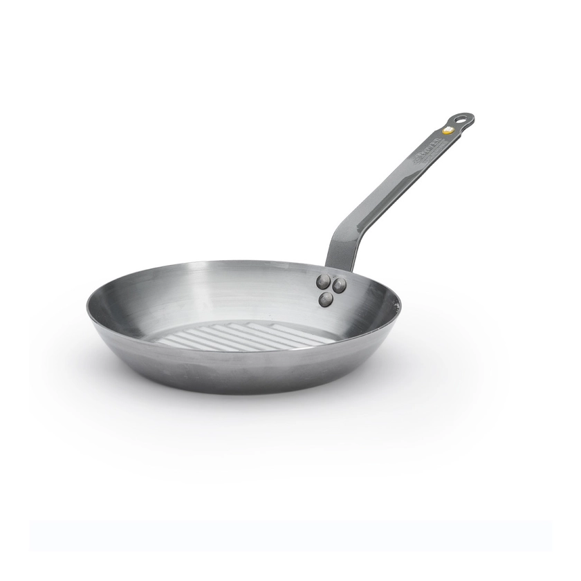 ﻿Poêle ronde Grill MINERAL B, acier doux, Poêles à steaks, ø 26cm - De Buyer