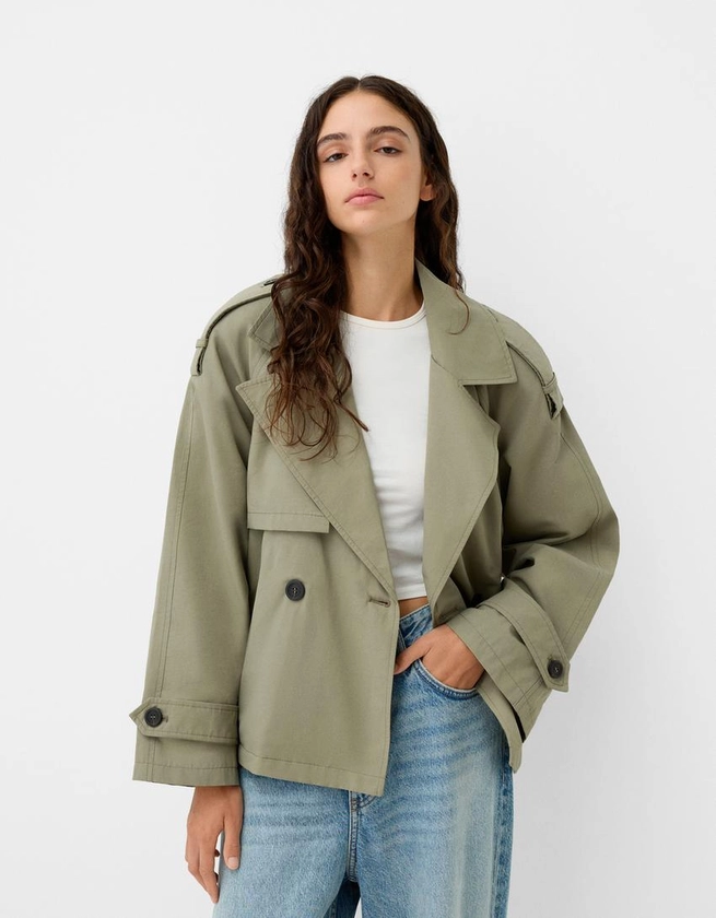 Manteau trench court oversize