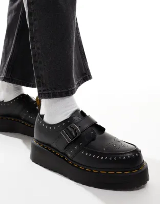 Dr Martens - Ramsey Quad - Chaussures en cuir à brides - Noir