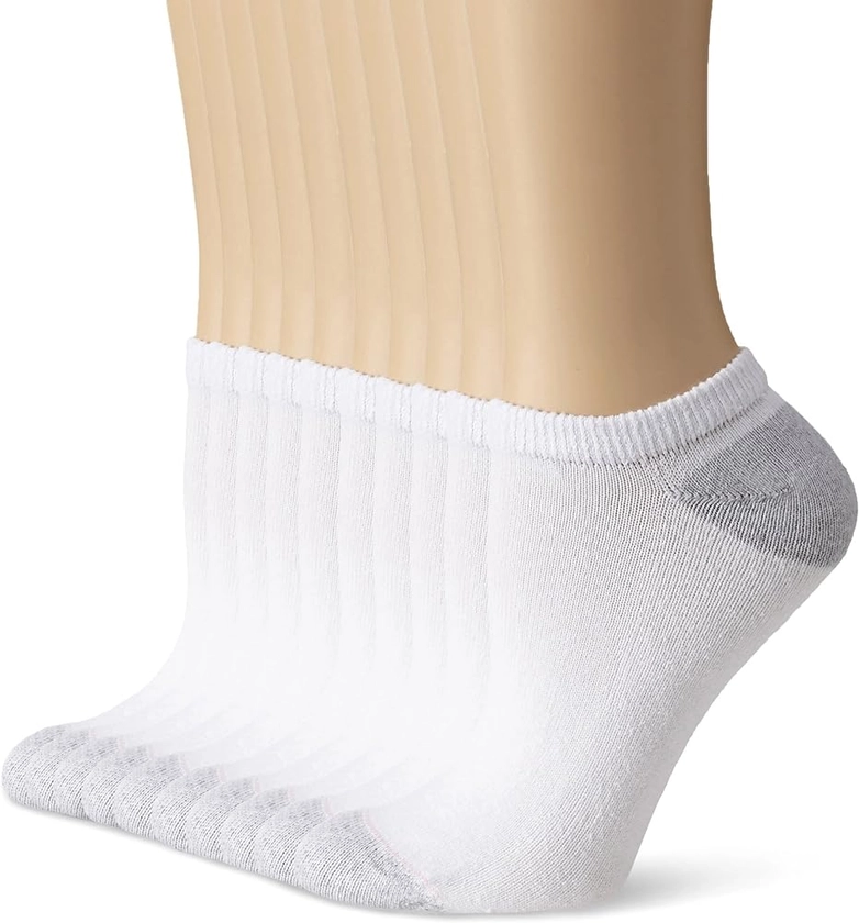 Hanes Womens Value Pack, No Show Soft Moisture-wicking Socks, Available In 10 And 14-packs, White - 10 Pack, 8-12 US at Amazon Women’s Clothing store