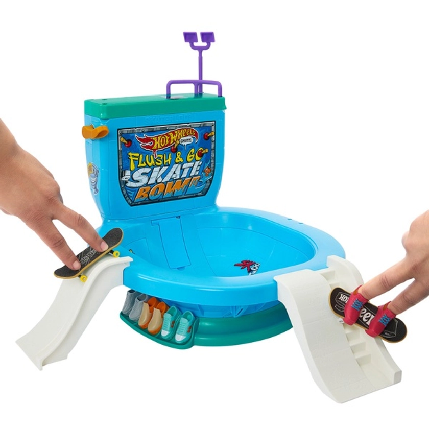 Hot Wheels Flush & Go Skate Bowl Set | Smyths Toys UK