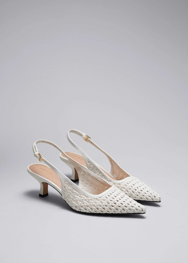 Braided Leather Pumps - White - & Other Stories CZ
