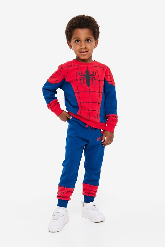2-piece printed set - Blue/Spider-Man - Kids | H&M GB