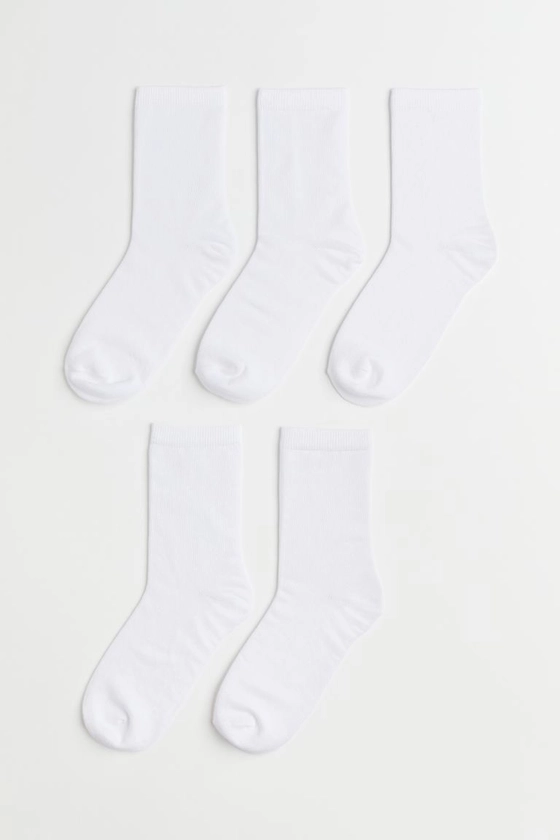 Lot de 5 paires de chaussettes - Blanc - FEMME | H&M FR
