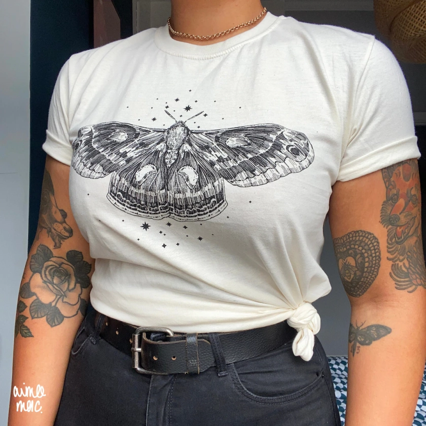Cecropia Moth Shirt - Moth Print T-Shirt, Tattoo Shirt, Bug Shirt