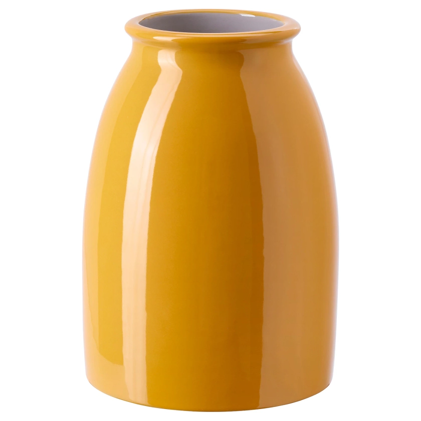 KOPPARBJÖRK Vase, jaune vif, 21 cm - IKEA