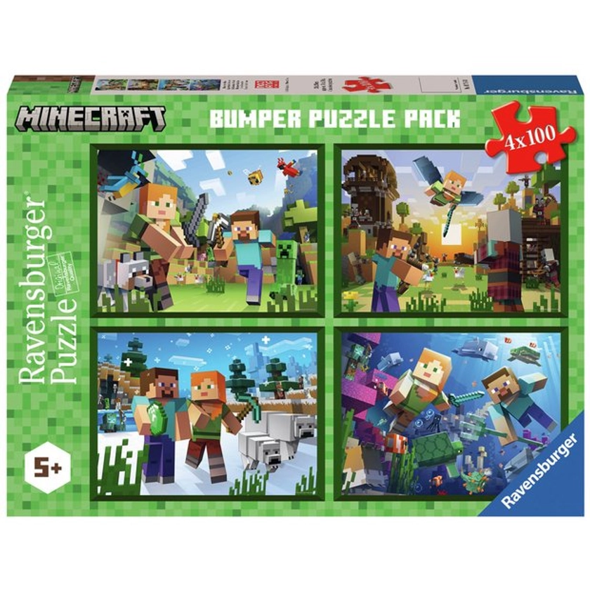 Buy Ravensburger Minecraft 4x100 Piece Puzzle Bumper Pack | Jigsaws and puzzles | Argos