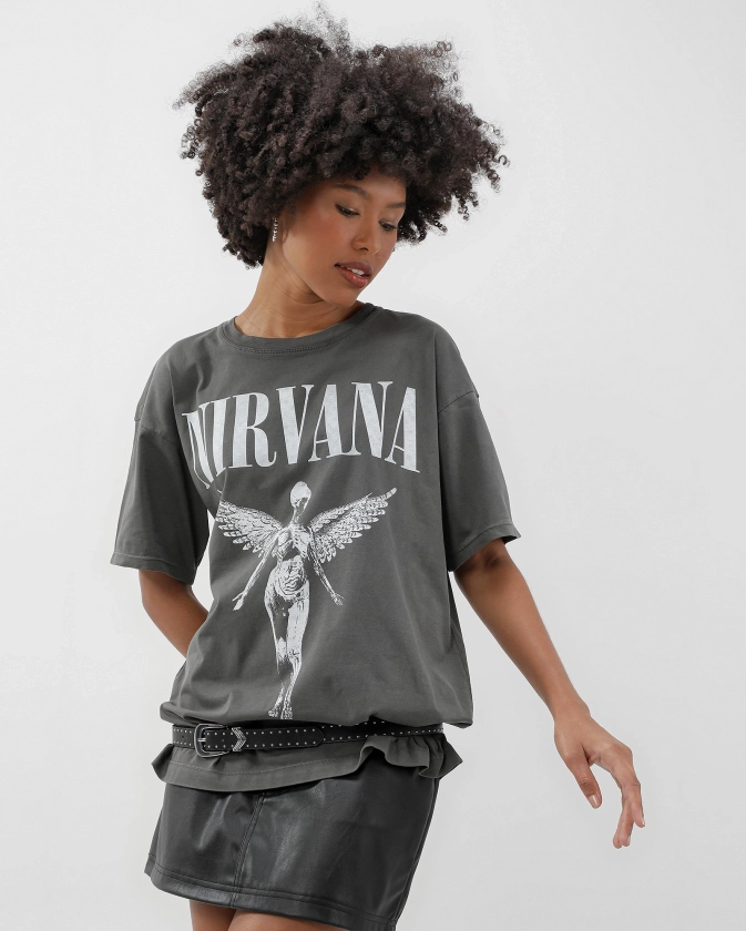 Camiseta feminina In Utero cinza | Nirvana