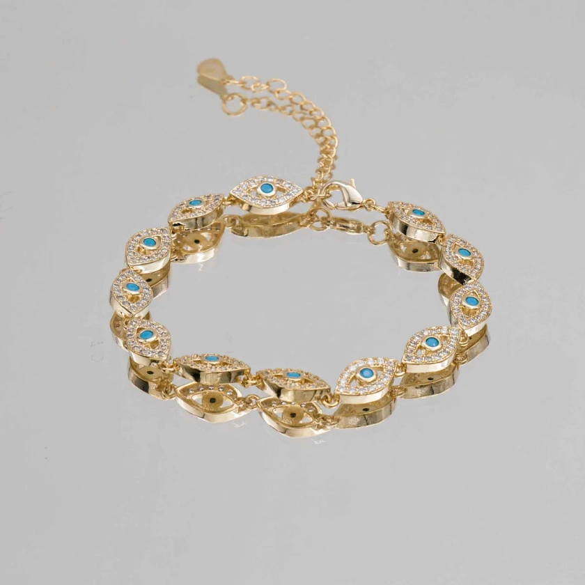 Malika Eye Bracelet | Gold