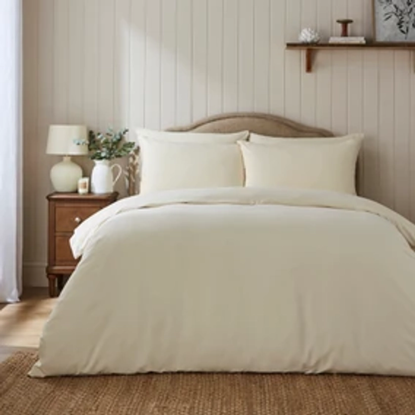 Super Soft Microfibre Plain Duvet Cover and Pillowcase Set