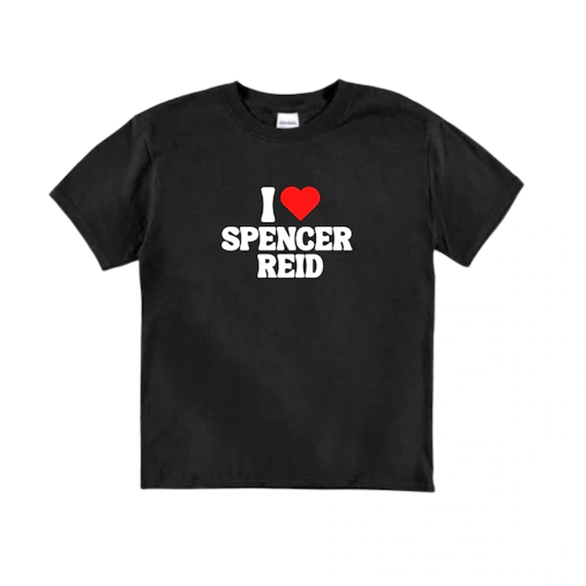 Y2K Baby Tee Spencer Reid Movie TV Actor 2000s T-shirt I Heart I Love 90s Aesthetic Clothing Y2K Babydoll Shirt - Etsy