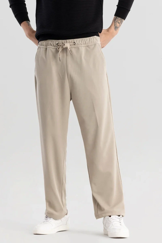 StrideFlex Beige Korean Trousers