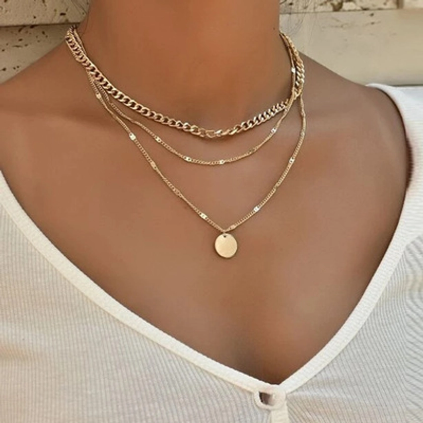Vintage Simple Gold Multi-layer Necklace
