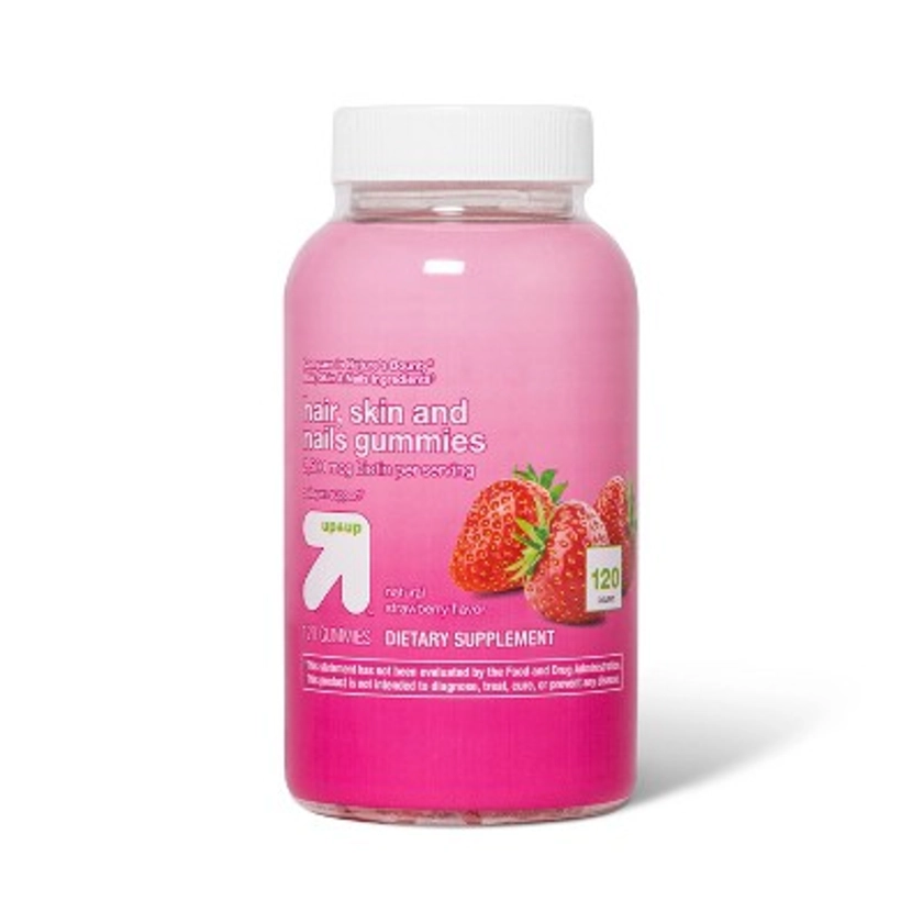 Hair, Skin, & Nail Supplement Gummies - Strawberry - 120ct - up&up™