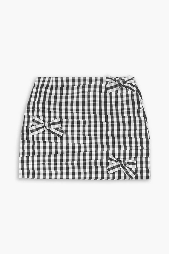 BERNADETTE Taffi bow-detailed checked taffeta mini skirt | THE OUTNET