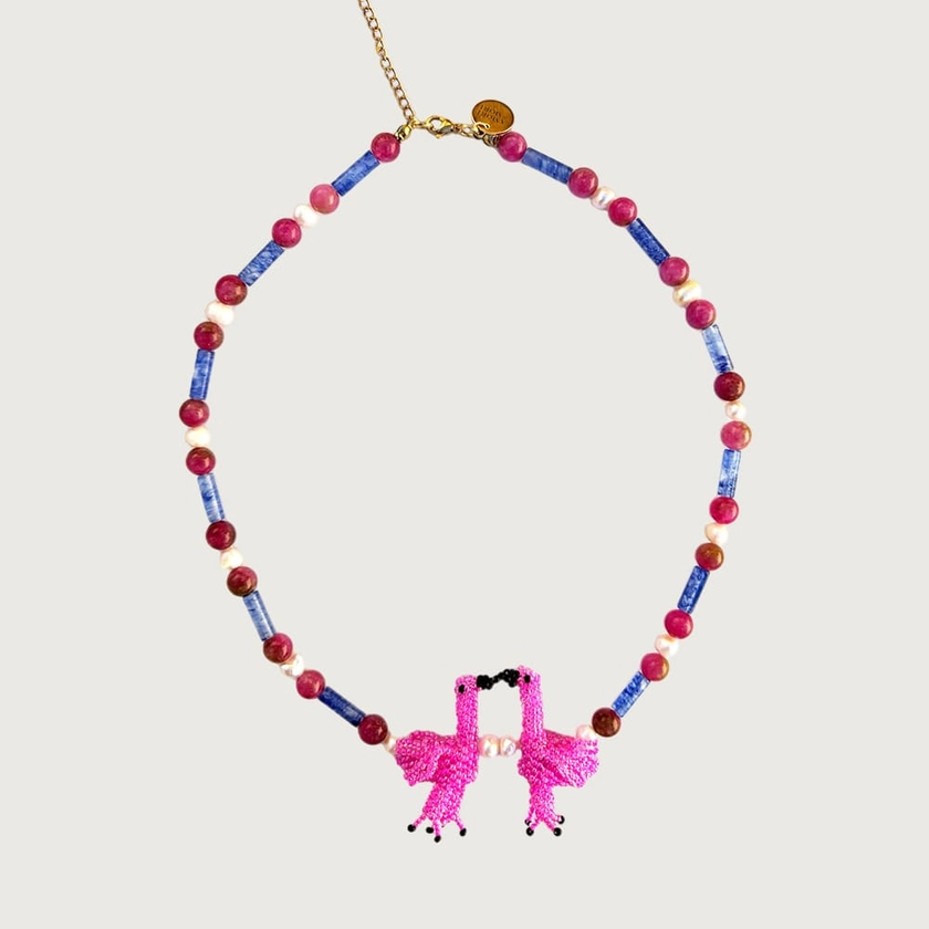 Collar Two Flamingos