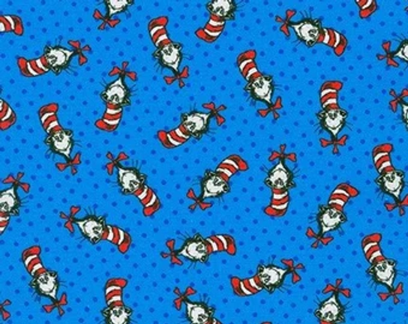 Dr. Seuss Cotton Fabric by the Yard - Celebration Character Toss White - Robert Kaufman ADE10790203