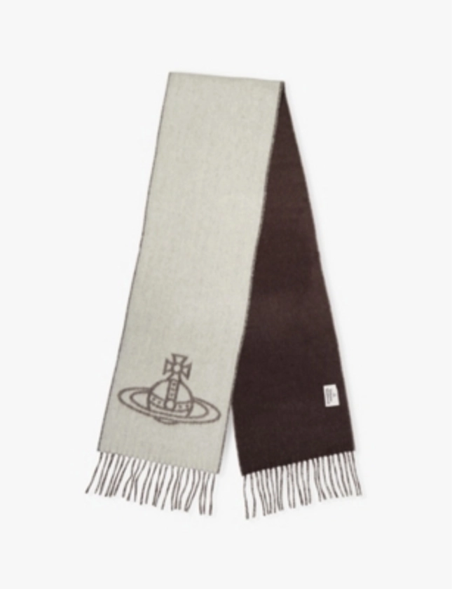 VIVIENNE WESTWOOD - Single Orb double-face wool scarf | Selfridges.com