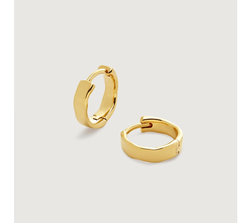 Gold Vermeil Siren Muse Wave Huggie Earrings