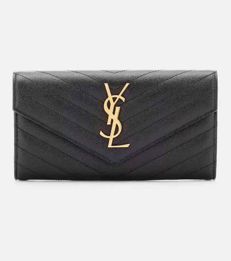 Monogram Large leather wallet in black - Saint Laurent | Mytheresa