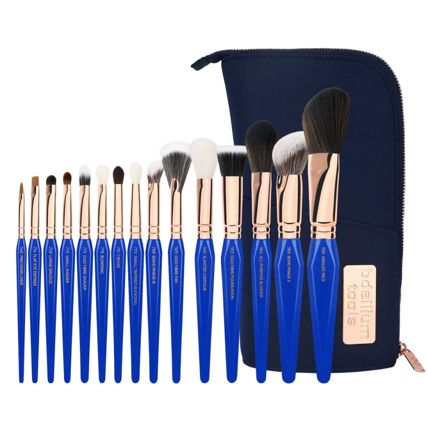 Set de Brochas de Maquillaje Bdellium Tools Golden Triangle Phase III con 15 Piezas Veganas - Venta Internacional