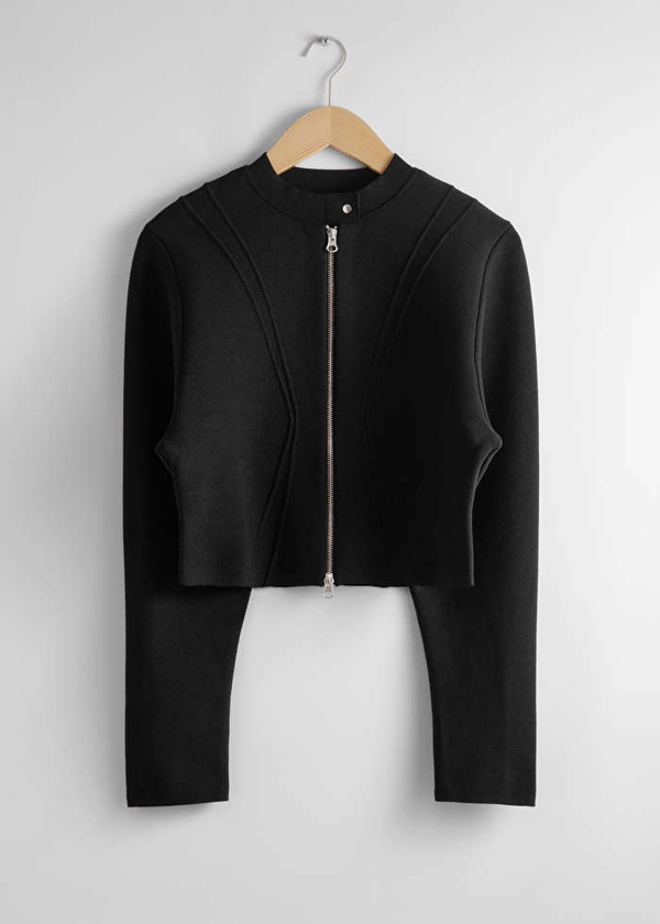 Cropped Zip Cardigan - Black - & Other Stories GB