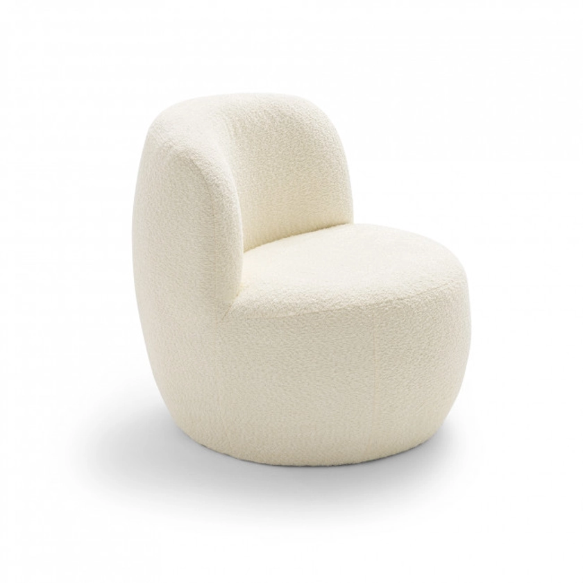 Mo - Fauteuil rond en tissu bouclette