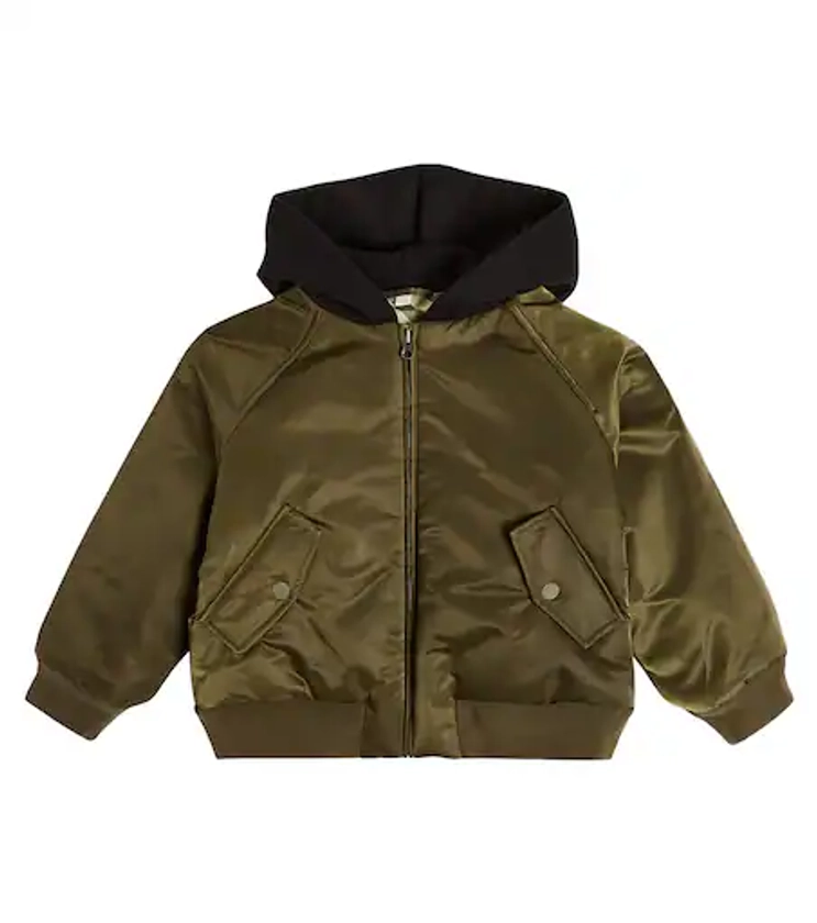 Hooded bomber jacket in green - Burberry Kids | Mytheresa
