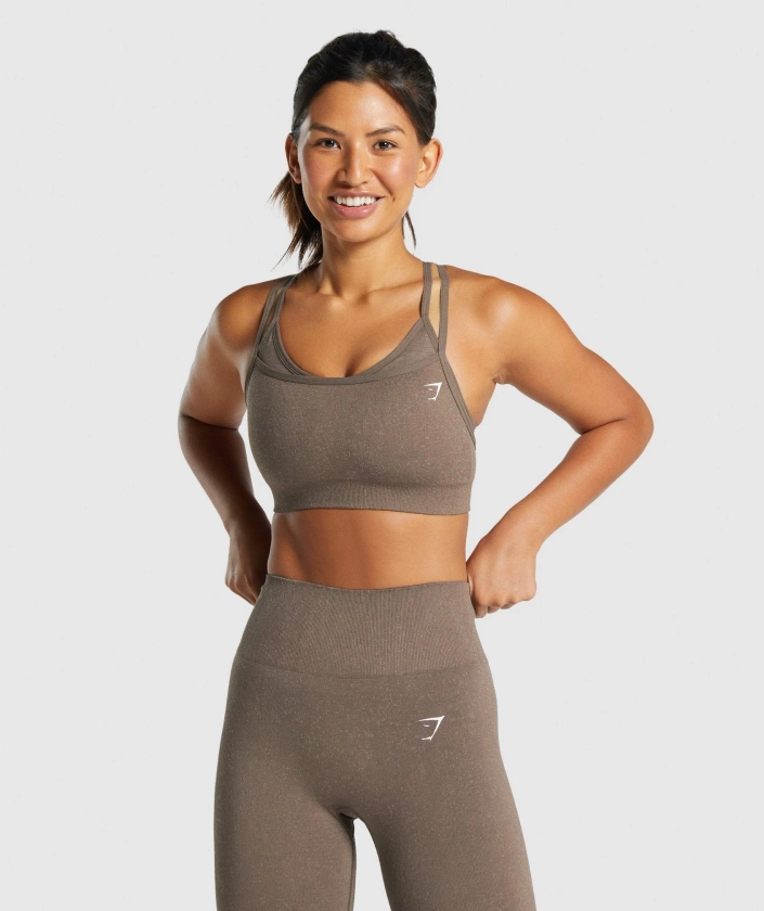 Gymshark Adapt Fleck Seamless Sports Bra - Mineral | Brown