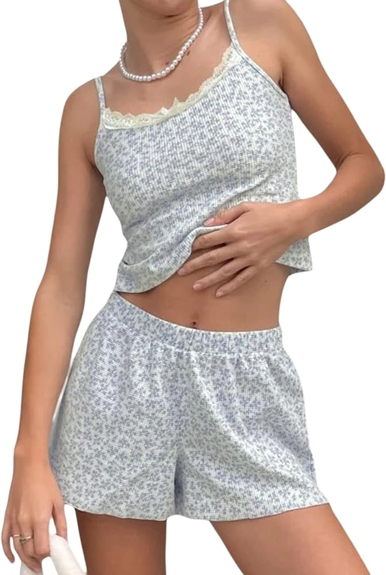 Women Y2K Floral Print V Neck Button-Down Long Sleeve Bodycon Rompers Shorts Bodysuit Homewear