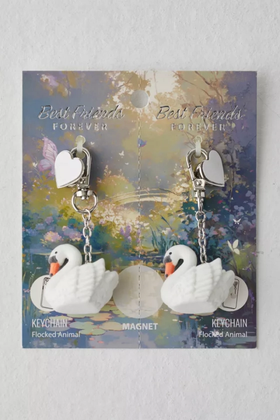 Swan BFF Magnetic Keychain Set