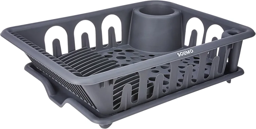 Buy Amazon Brand - Solimo Large Plastic Kitchen Sink Rack with Drainage Tray | Dish Rack Organiser (Grey) Online at Low Prices in India - Amazon.in