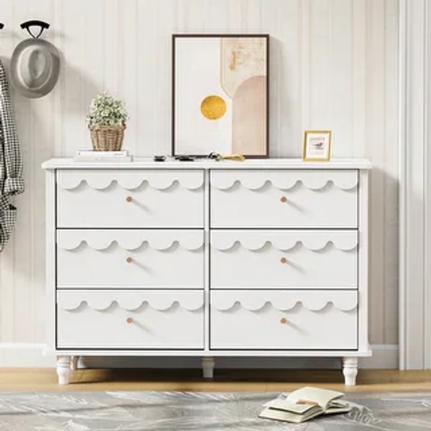 6 Drawers Chest Of Dresser Storage Tower Cabinet Bedroom Organizer Curved Design - Bed Bath & Beyond - 41001658