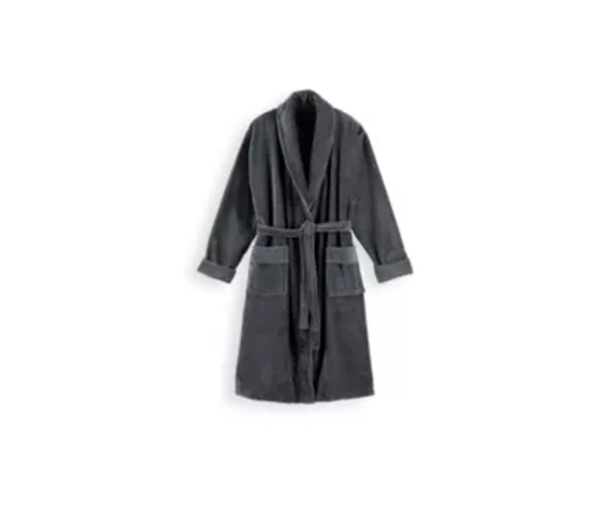 Super Smooth Cotton Bathrobe Men XL Charcoal Grey